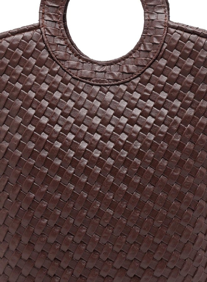 ENSAC woven style comfortable Polyester Handbag for men & women(LUNCHBASKET-CHATAIBROWN-1) - Image 5